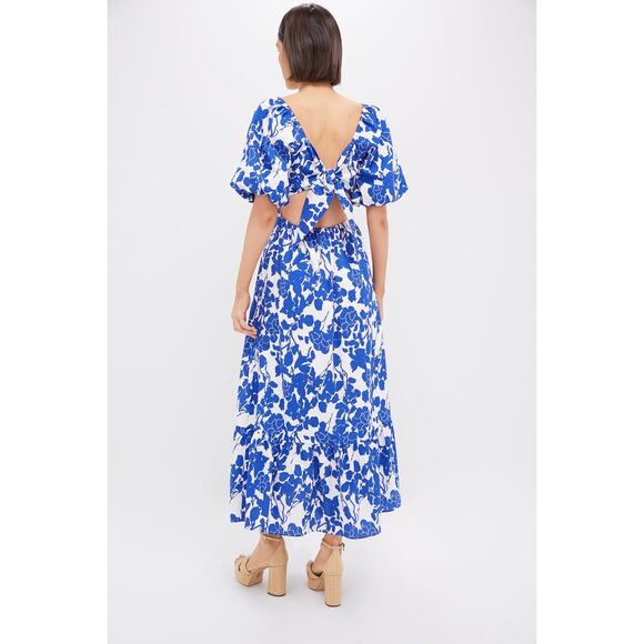 HYACINTH HOUSE Blue Floral Seaport Midi Dress Size L NWT Retail $148 Tuckernuck - Picture 2 of 8